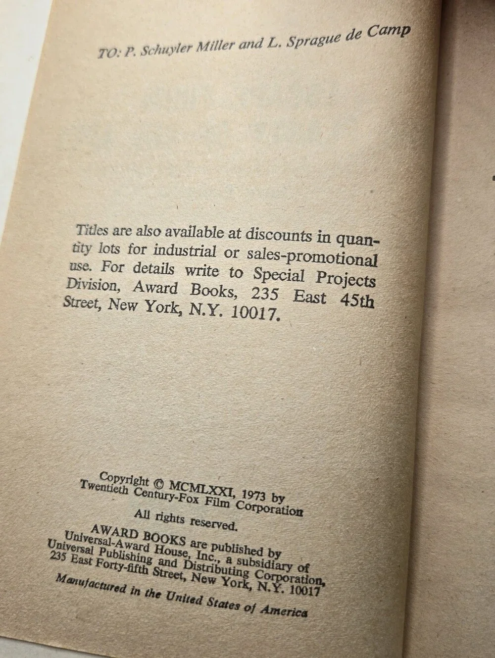 Escape From the Planet of the Apes Jerry Pournell 1973 Award Books Mass Market